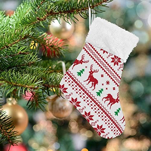 Alaza božićne čarape Elk Snowflake Geometric Element uzorak klasični Personalizirani ukrasi za male čarape za obiteljski