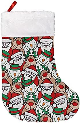 Coloranimal 6 komada božićne čarape s Djed Mraz/jeleni/snježni dizajn Slatki božićni ukrasi za Xmas Tree, set za kamin, pliš
