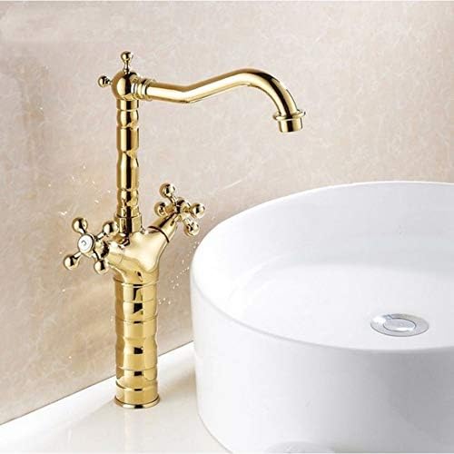 Kuhinja mokri bar kupaonica posuda slavina sudopera polirana zlatna boja mesing dvostruke ručke okretni izljevni mikser maticu