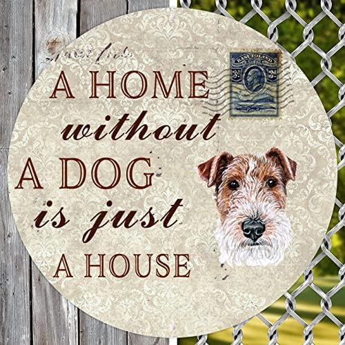 Dom bez psa samo je kućni kružni smiješni metalni znak za pse Slatki štene pseći znak nevolje metalni tisak kućnih ljubimaca