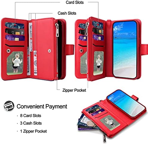 Torbica JZASES za iPhone 7 Plus/iPhone 8 Plus/iPhone 6 Plus, magnetski odvojiva torbica-novčanik 2 u 1, torbica za telefon