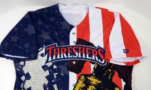 2018 Clearwater Thishers 41 Igra Korištena mornarički Jersey Dan neovisnosti navečer 8 - Igra korištena MLB dresova