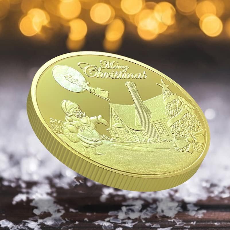 Božićna značka poklon Dječji zlatni novčić 2018. godine Komemorativni novčić mali poklon privjesak za privjesak igračka kovanica
