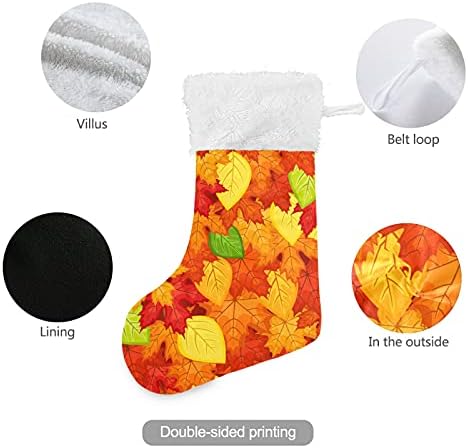 Alaza božićne čarape Šareno jesenski javor ostavi klasični personalizirani veliki čarapasti ukrasi za obiteljsku prazničnu