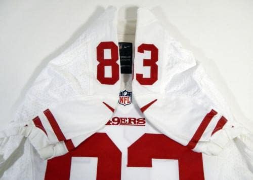 2012 San Francisco 49ers 83 Igra izdana White Jersey DP16482 - Nepotpisana NFL igra korištena dresova