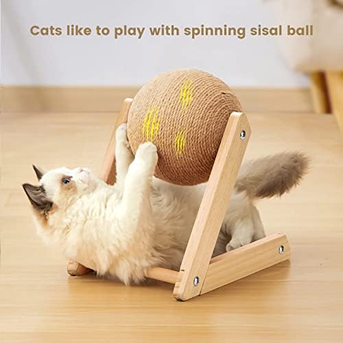Igračka za grebanje mačaka od prirodnog sisala, rotirajuća lopta za grebanje mačaka, igračka za grebanje mačaka, interaktivna