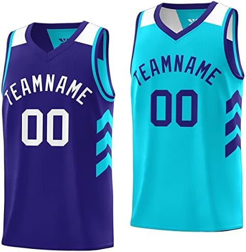 Prilagođeni muški Omladinski reverzibilni košarkaški dresovi za sportske performanse s personaliziranim imenom i brojem tima
