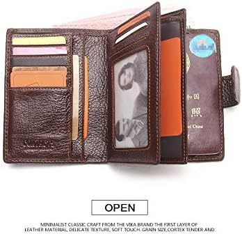 Muški novčanik od prave kože s metalnim gumbom, držač za putovnicu, osobnu iskaznicu, kreditnu karticu, kopču za novac, izdržljiv