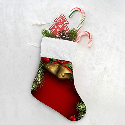 Alaza božićne čarape Božićne podružnice i zvona klasični personalizirani ukrasi s malim čarapama za obiteljski praznični