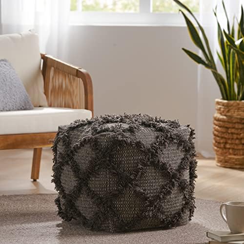 Christopher Knight Home Jucar Fabric Pouf, siva
