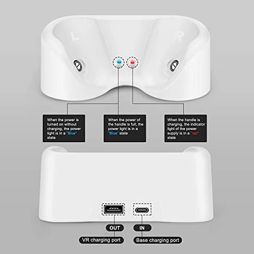 Linkidea magnetsko punjenje pristaništa kompatibilna s Oculus Quest 2 slušalice i kontrolera touch, brzo punjač punjača.