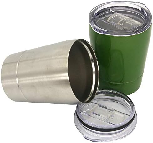 Duole 2pcs, Putnička šalica za višekratnu upotrebu za djecu Mini Silver/Green Termalna šalica s curenjem kave za kavu za