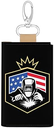 Zavarivanje američke zastave zavarivača unisex kožna futrola za ključ prijenosnog automobila držač ključeva Premium futrola