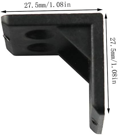 8pcs kutni nosači s 4 rupe u obliku slova 4, crni plastični zadebljani kutni nosači namještaja s 1,08-inčnim upuštenim pričvrsnim