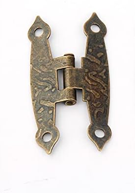 KFJBX 65 * 34 mm 20pcs ormarića za prtljaga 4 rupe dekor dekor Namještaj Uredba antikvite vintage stare h šarke brončani