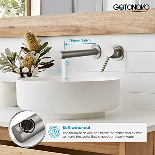Gotonovo kupaonica sudoper slavina brušeni nikl s jednom ručicom dugačka ravna izljeva s mesinganim grubim ventilom miksera