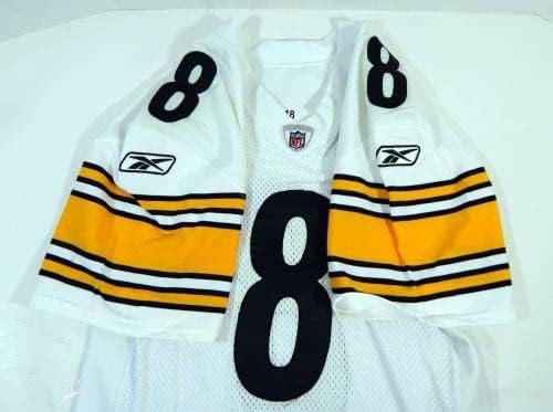 2011. Pittsburgh Steelers 8 Igra izdana White Jersey 48 DP21383 - Nepodpisana NFL igra korištena dresova