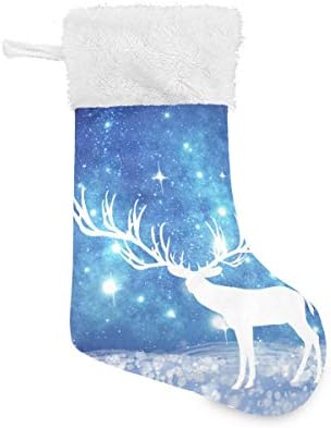 Pimilagu plavog neba snježne pahuljice božićno drvce božićne čarape 1 pakiranje 17.7 , viseće čarape za božićni ukras