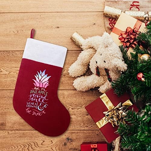 Budite visoki božićni čarapa klasika s visokim božićnim čarapama Viseći ukrasi Bijela manžetna torba za bombone za obiteljske