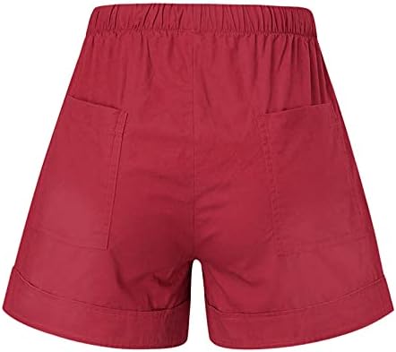 Comvalue elastične kratke hlače za žene Ljetno izvlačenje povremene udobne kratke hlače s džepovima