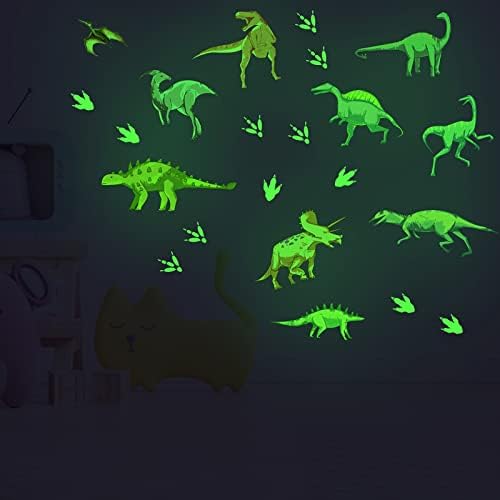 Zidna naljepnica s svijetlim i realističnim, kolekcija dinosaura iz mjeseca i životinjskih i životinjskih sjajnih ukrasnih