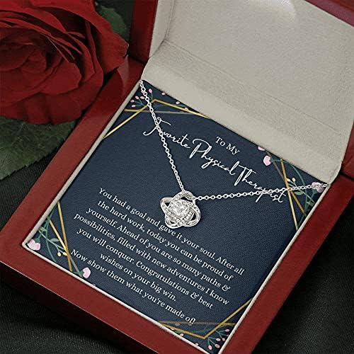 Nakit za poruke, ručno izrađena ogrlica- Personalizirani poklon ljubav čvor, doktor fizikalne terapije Diplomirani poklon