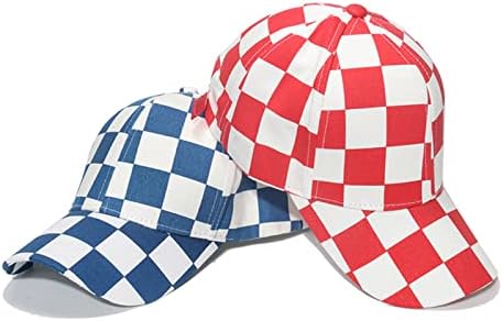 Bejzbolska kapa u Uniseks stilu s kariranim printom pamučni retro tatin šešir za muškarce i žene vanjski Šeširi za sunce