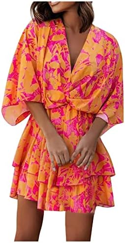 Ljetne haljine za žene 2023 haljina na plaži s V-izrezom tiskana seksi haljina čipka Bohemain uzročna elegentna haljina za
