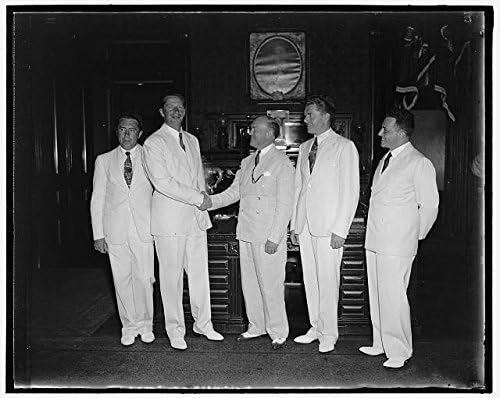 PovijesneFindings Foto: pozdravlja sovjetski polarni letak, Harry Woodring, Sergej Danilin, Andrei Yumasheff, 1937