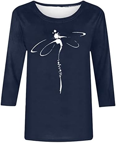 Ženska košulja širokog kroja s uzorkom vretenca za djevojčice Jesen-ljeto 9.9.9