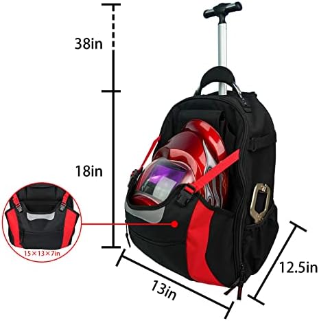 Melotough kotači kotača kotača torba za teške alate za ruksak alata za organizator alata za električara, stolara, hVAC -a,