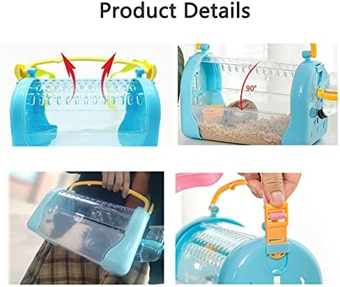 Prijenosni nosač hrčaka Prijenosni Kavezi s bocom vode za gerbile prozirna putna torbica kućica za odmor na otvorenom za