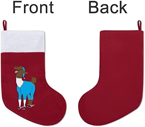 Pidžama llama božićne čarape čarapa Xmas stablo Djeda Djeda ukrasi viseći ukrasi za odmor za kamin 16.5