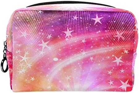 Tbouobt kozmetičke torbe torbe za žene, male torbice za šminku, torbe za putnike, svemir magla galaxy svemir zvjezdana ružičasta