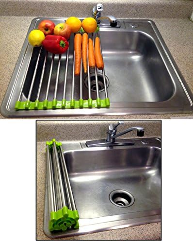 Presavijeni stalak za ispiranje povrća - stanica za pranje od nehrđajućeg čelika i ladica za sušenje koladndera